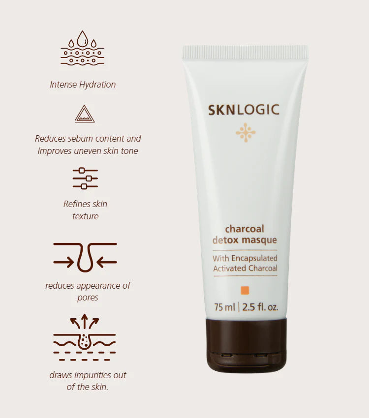 SKNlogic Charcoal Detox Masque - 75ml