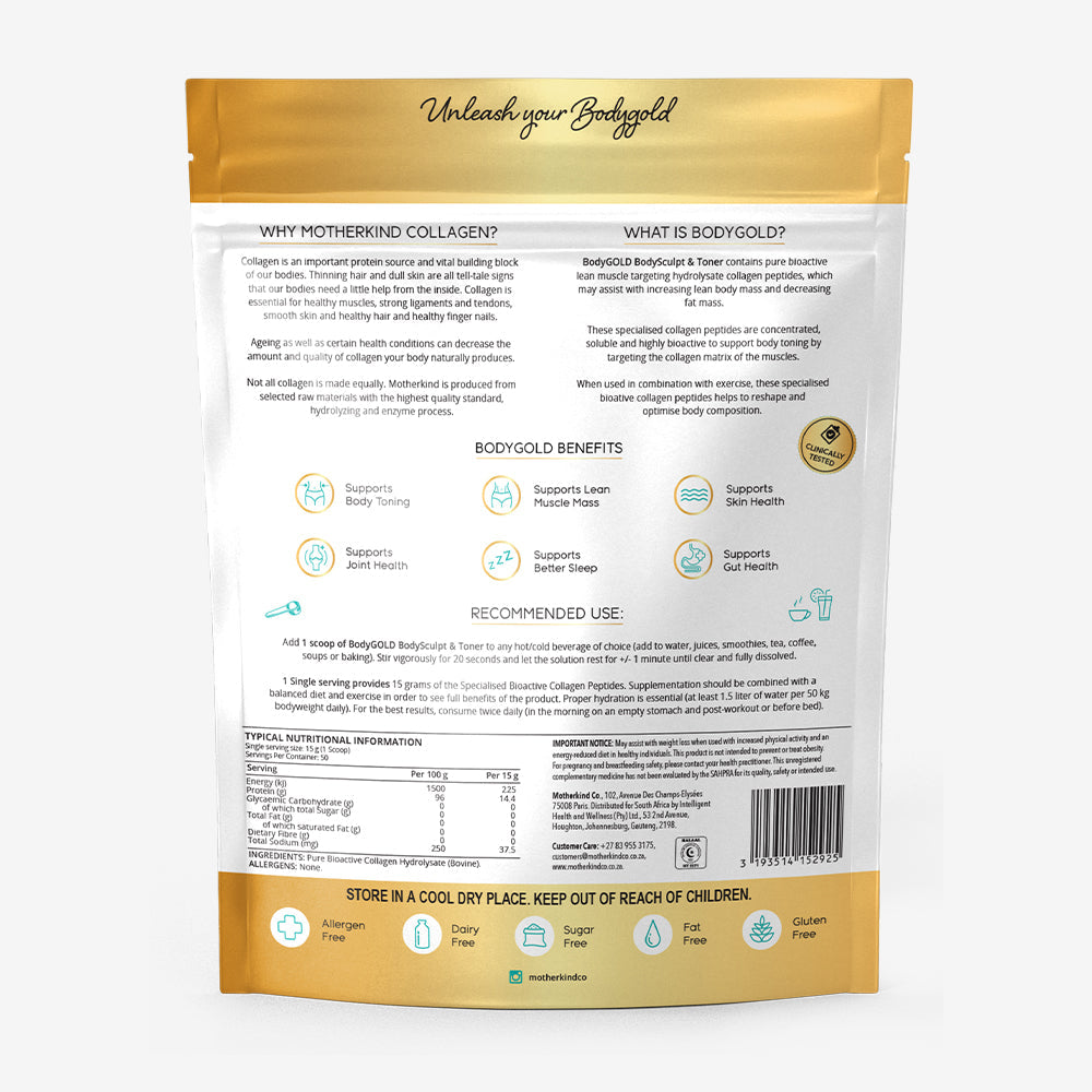 Motherkind BodyGOLD Collagen Peptides 750g Pack